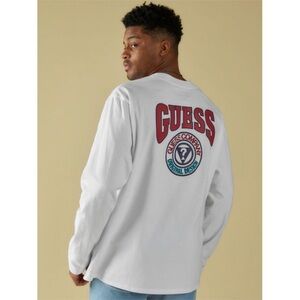 New GUESS Mens Guess Originals Multi-Logo Tee Pure White SZ XXL